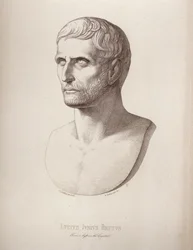 Lucius Junius Brutus portréja, B. Barloccini metszete, 1849