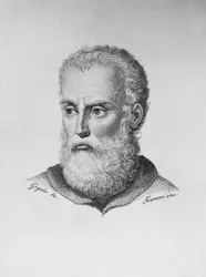 Annibale Caro (1507-1566) olasz író és költő portréja, Ado Fioroni (aktív 1812-1833) metszete Giovanni Battista Gigola (1767-1841) rajza alapján