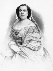 II. Bourbon Izabella (1830-1904), spanyol királynő portréja, metszet