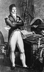 Louis-Alexandre Berthier herceg (1753-1815), francia tábornok, Franciaország marsallja és az első francia birodalom hadügyminiszterének portréja, metszet