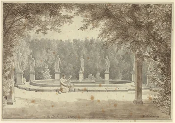 A szökőkút a Palazzo Barberini kertjében, Rómában