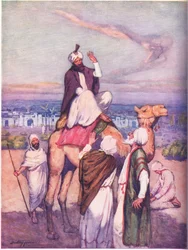 Egy nagy vallás arab alapítója: Mohammed Mekkában született (színes litho)