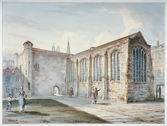 Szentháromság-kápolna, Leadenhall Street, más néven Leadenhall Chapel, London City, 1805.