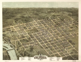 Madártávlatból Columbia városa, Dél-Karolina 1872.
