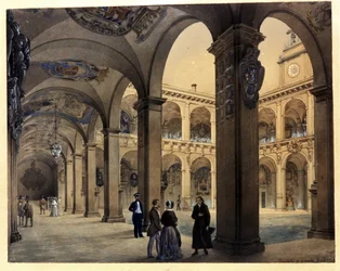 Bolognai Egyetem : Archiginnasium "Az alsó árkádok"