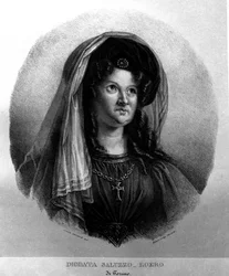 Diodata Saluzzo-Roero (Saluzzo Roero) (1775-1840) költőnő portréja. Camilla Guiscardi litográfiája