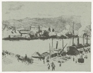 Kilátás a Szajna rakpartjára Rouenben Quai Boieldieu, à Rouen