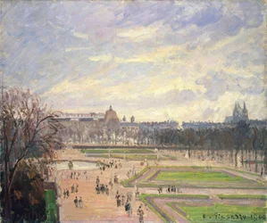 A Tuileries-kert. Camille Pissaro (1830-1903) festménye, olaj, vászon