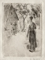Vödröt cipelő parasztasszony, 1889.
