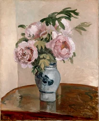 Csokor rózsaszín pünkösdi rózsa, 1873