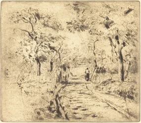 In the Fields at Ennery Dans les champs, a Ennery, 1875.