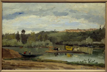 A komp Varenne Saint Hilaire-ben (Saint-Hilaire) Camille Pissarro (1830-1903) festménye 1864 Méret: 0,27x0,41 m Párizs, Orsay Múzeum