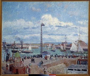 A pilóták öblében, Le Havre kikötője előtt. Pissarro Camille (1830-1903) festménye