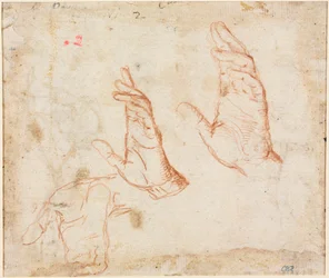Study of Hands verso, c. 1590.