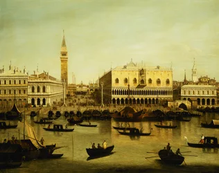 Kilátás a Molo-ra a velencei Bacino di San Marco-tól,