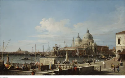 Canaletto után - Velence, a Dogana és a Santa Maria della Salute a Molo felől, 1740-1760 körül.