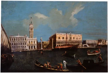 Canal Grande, Piazzetta és Dózse-palota Velencében”, 18. század.