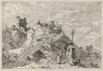 Táj a zarándokgal az imádságnál, c. 17351746.