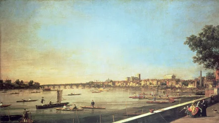 London, a Westminster-i Temze és a Whitehall a Somerset House teraszáról, 1750-51