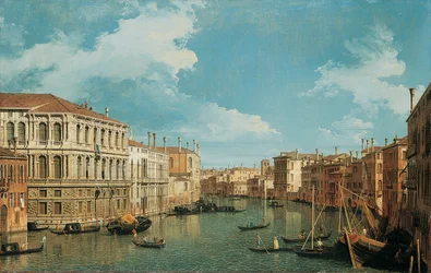 A Canal Grande, Velence, északnyugatra nézve, balról a Palazzo Pesaro, a Palazzo Foscarini és a S. Stae csúcsa, jobbról pedig a Palazzo Vendramin-Calergi és S. Marcuola