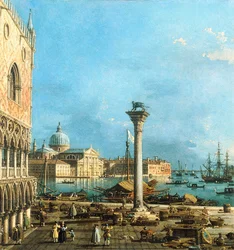 A velencei Piazzetta, a Bacino di S. Marco és az Isola di S. Giorgio Magiore,