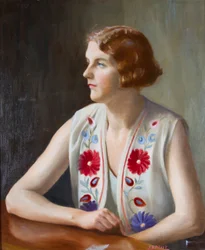 Marian Ada író és illusztrátor portréja. Peart, 1930 körül