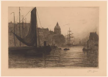 Dordrecht kikötője éjjel Port a Dordrecht, soir (eredeti cím)