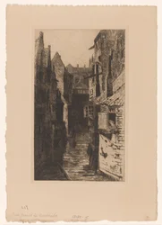 Csatorna Dordrechtben Oude Gracht Dordrechtben (cím a tárgyon)