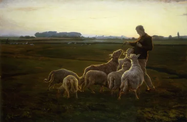 Egy pásztor és a juhai libákkal túl, 1896