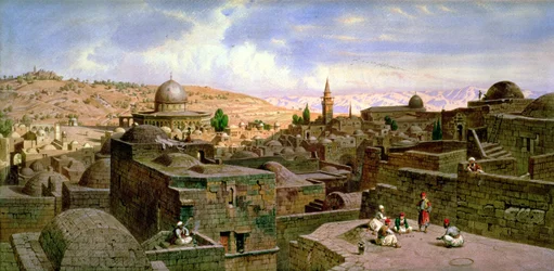 Kilátás Jeruzsálemre a Szent Szikla kupolájával, 1864