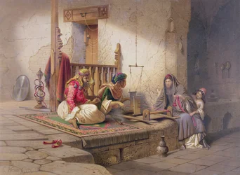 Egy takács Esnában, egyike annak a 24 illusztrációnak, amelyet G.W. Seitz, nyomtatva 1873 körül