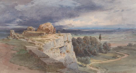 Norba kilátása északról, a San Felice Circeo felé, 1856.