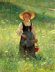 Lány a virágzó réten