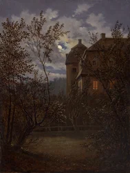 Milkel kastély holdfényben, kb. 1833-35