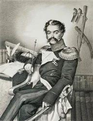 Denis Davydov 1784-1839 katona és költő portréja, 19. század eleje.
