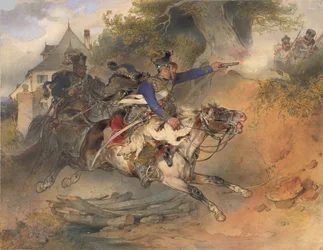 A táplálkozó huszár, 1840