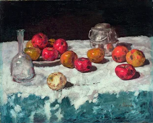 ""Nature morte aux pommes"" (Csendélet almával) Peinture de Carl Schuch (1846-1903) 1889 Olaj, vászon Mérete 66,2x81,6 cm Museum Kunstpalast, Düsseldorf