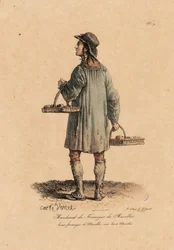 A marolles-i sajtkereskedő a „Les cris de Paris”-ból 1823-25 körül (litho)