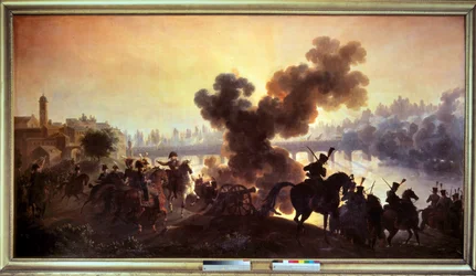 Olaszország hadjárata: „” kilátás a lodi csatáról 1796. 05. 10-én” Antoine Vernet dit Carle (1758-1836) festménye, 1796 Boissy Saint Leger. Chateau De Grosbois