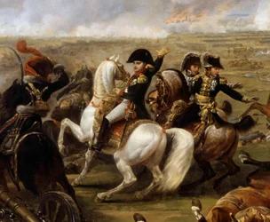 I. Napóleon császár (1769-1821) az 1809. május 5-i wagrami csatában Antoine Carle Vernet (1758-1836) 19. századi Boissy Saint Leger festményének részlete, a Grosbois kastély