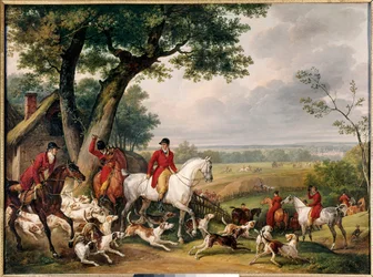 Vadászat a fontainebleau-i erdőben. Antoine Vernet, Carle néven ismert művész (1758-1836) festménye, 1824. Vadászati Múzeum, Gien kastélya, Franciaország