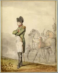 Napóleon a Austerlitzben (1805) – Napóleon Austerlitzben, Vernet, Carle (1758-1836). Akvarell papíron. Magángyűjtemény
