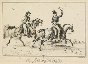 A mindennapi élet jelenetei, utak és ösvények: Postaút..., 1817.