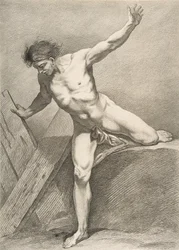 An Académie: Egy deszkára támaszkodó, lépkedő ember, 1742-43.