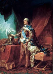 Szeretett XV. Lajos francia király portréja (olaj, vászon