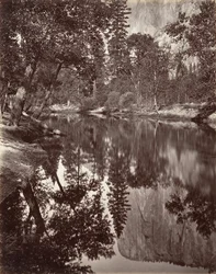 El Capitan tükörképe, Yosemite, kb. 1872, nyomtatott kb. 1876.