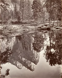 A három testvér tükörképe, Yosemite, kb. 1872, nyomtatott kb. 1876.