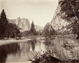 Lenézve a Yosemite-völgybe, kb. 1872, nyomtatott kb. 1876.