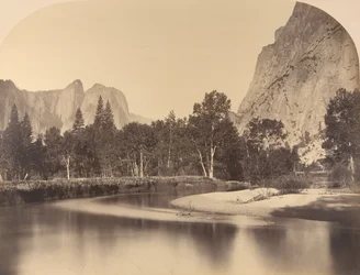 River View, Down the Valley, Cathedral Rock bal oldalon, 1861, Yosemite.