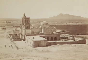 A San Xavier misszió általános látképe, Arizona